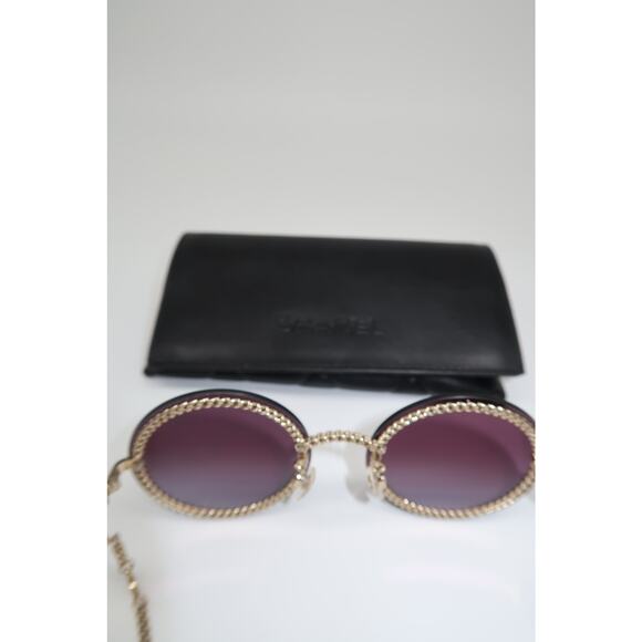 Chanel CH4245 Triple Chain Round Sunglasses Black - Picture 7 of 12